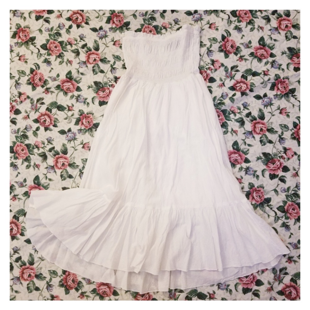 Boho chic strapless dress
